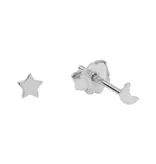 Ofina Jewelry Tiny Moon * Studs, Sterling Silver