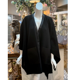 pretty persuasions Faux Leather Edge/Front Pocket Cape - Black