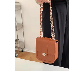 Chain Strap Crossbody Bag - Brown