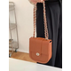 Chain Strap Crossbody Bag - Brown