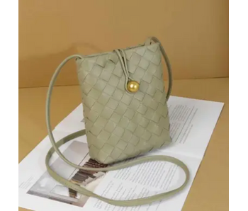 Small Woven Crossbody Bag - Green