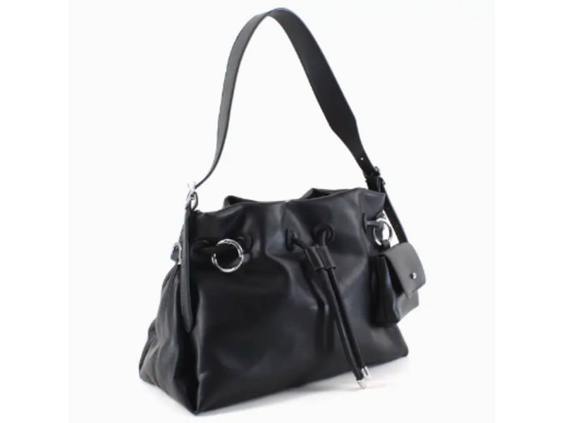 pretty persuasions Shoulder/Crossbody Bag W/Coin Purse Bag Charm - Black