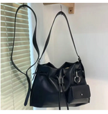 pretty persuasions Shoulder/Crossbody Bag W/Coin Purse Bag Charm - Black