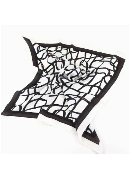 Belts Square Scarf (21"x21") - White