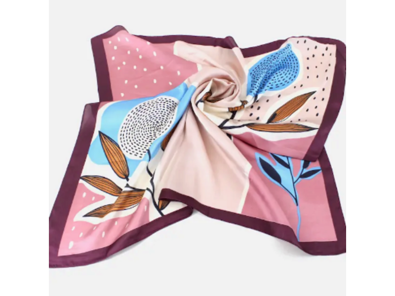 pretty persuasions Flower Print Lightweight Square Scarf - Maroon