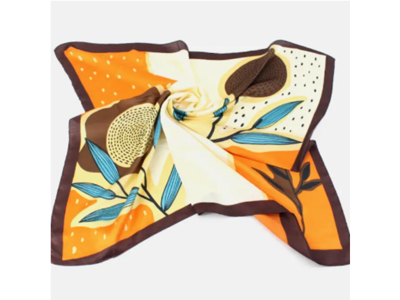 pretty persuasions Flower Print Lightweight Square Scarf - Brown