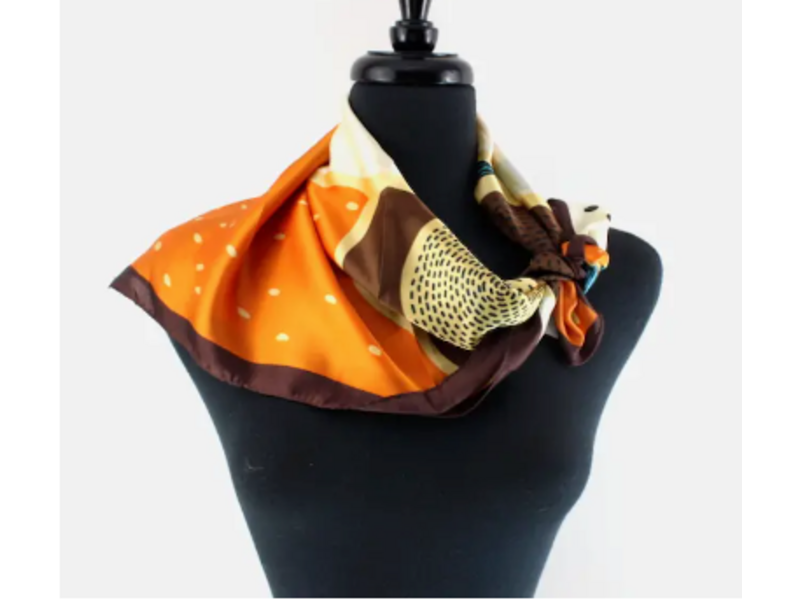 pretty persuasions Flower Print Lightweight Square Scarf - Brown