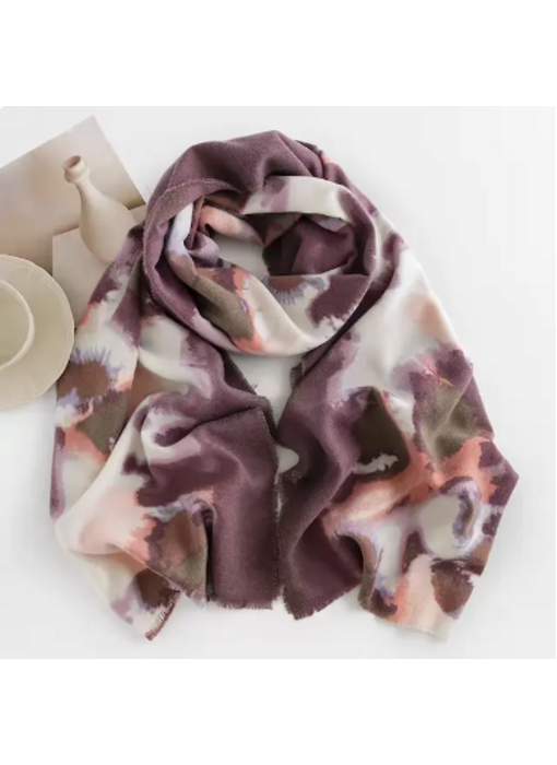 Multi Color Print Scarf - Mauve