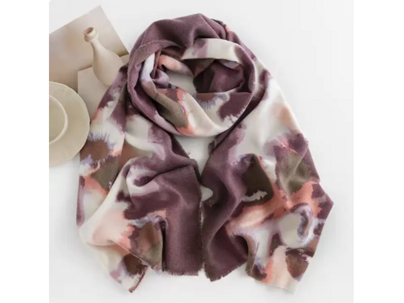 pretty persuasions Multi Color Print Scarf - Mauve