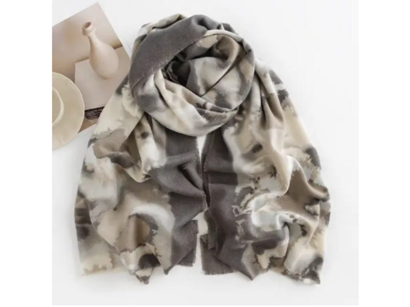 pretty persuasions Multi Color Print Scarf - Grey