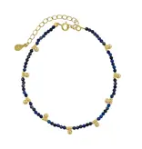 Ofina Jewelry Beaded Nugget & Stone Bracelet: Lapis