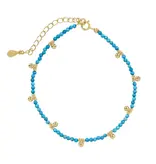 Ofina Jewelry Beaded Nugget & Stone Bracelet: Turquoise