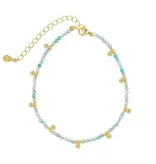 Ofina Jewelry Beaded Nugget & Stone Bracelet: Amazonite