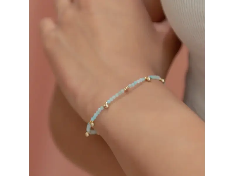 Ofina Jewelry Beaded Nugget & Stone Bracelet: Amazonite
