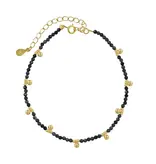 Ofina Jewelry Beaded Nugget & Stone Bracelet: Black Onyx