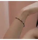 Ofina Jewelry Beaded Nugget & Stone Bracelet: Black Onyx