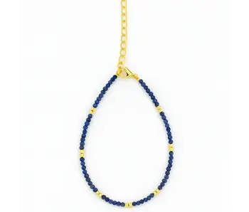 Stone / Gold Mix Bracelet: Lapis