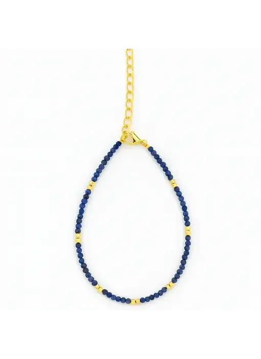Stone / Gold Mix Bracelet: Lapis