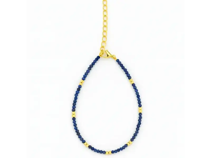 Ofina Jewelry Stone / Gold Mix Bracelet: Lapis