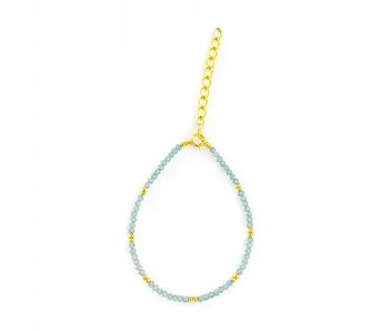 Stone / Gold Mix Bracelet: Amazonite