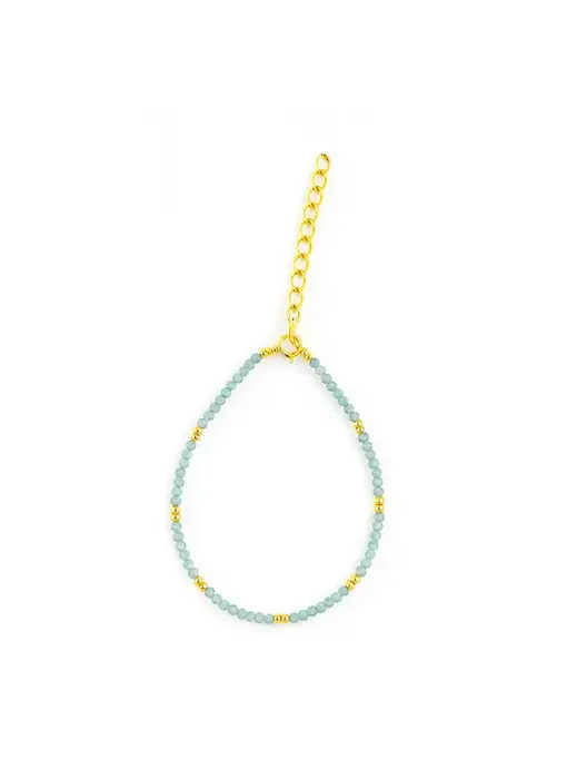 Stone / Gold Mix Bracelet: Amazonite