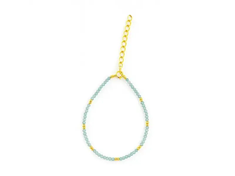 Ofina Jewelry Stone / Gold Mix Bracelet: Amazonite