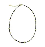 Ofina Jewelry Beaded Nugget & Stone Necklace: Black Onyx