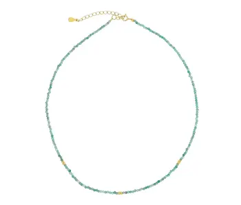 Stone / Gold Mix Necklace: Amazonite