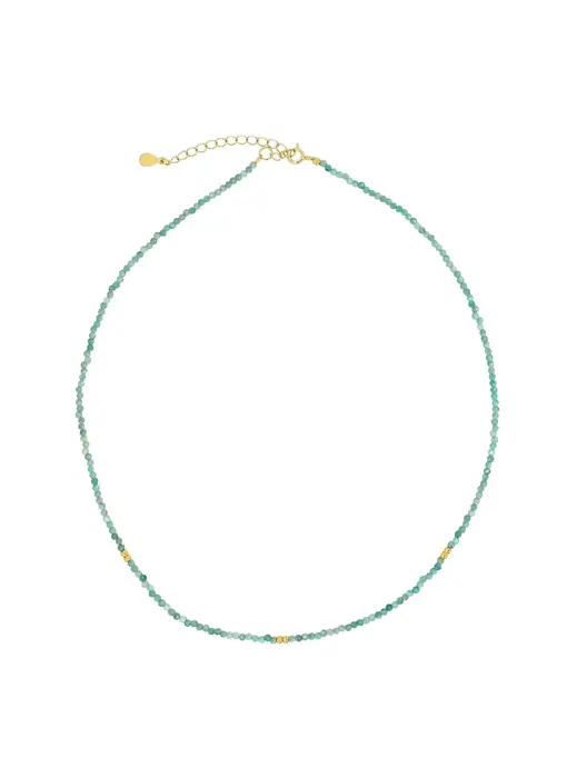 Stone / Gold Mix Necklace: Amazonite