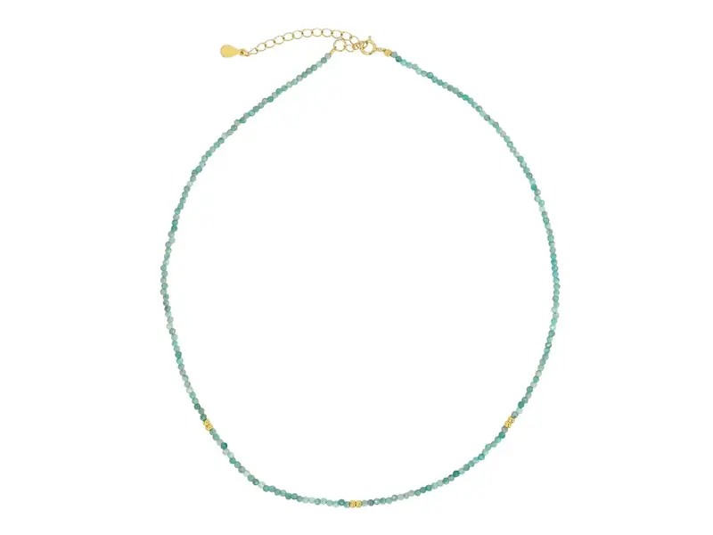 Ofina Jewelry Stone / Gold Mix Necklace: Amazonite