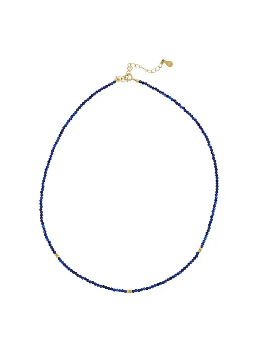 Stone / Gold Mix Necklace: Lapis