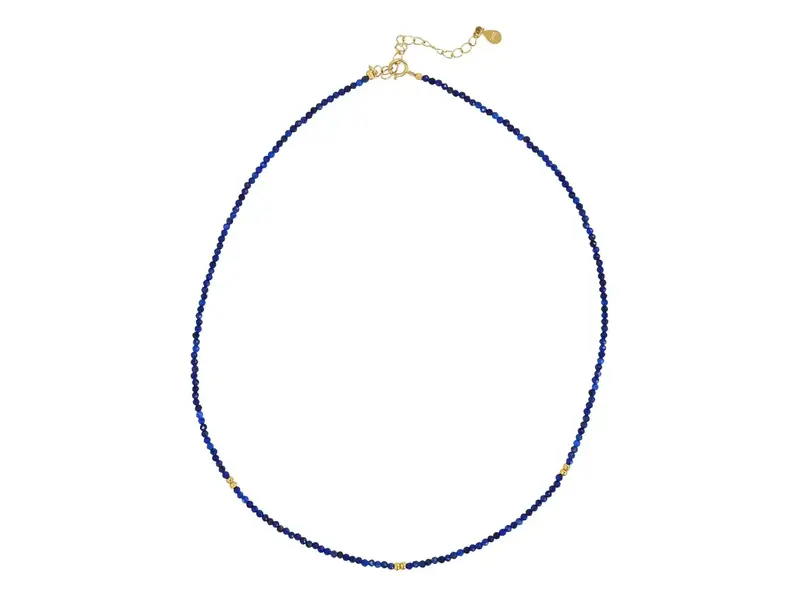Ofina Jewelry Stone / Gold Mix Necklace: Lapis