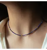 Ofina Jewelry Stone / Gold Mix Necklace: Lapis
