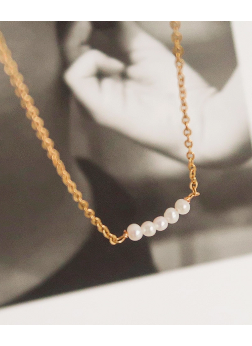 Lauren 18K Non-Tarnish Petite Pearl Chokers Gold