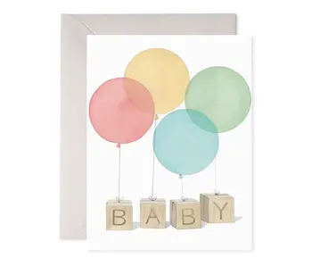 Baby Blocks Greeting Card – Celebrate New Baby or Shower