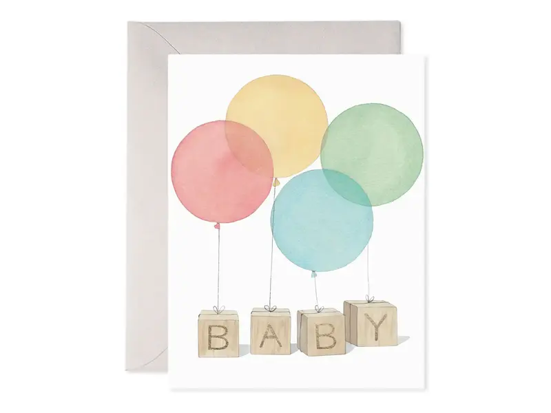 E. Frances Baby Blocks Greeting Card – Celebrate New Baby or Shower
