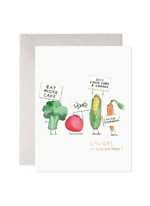 Veggie Strike | Vegetables Birthday Greeting Card