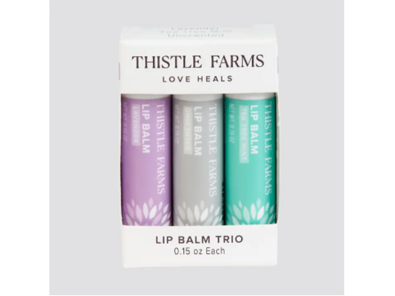 Thistle Farms Lip Balm Trio Set | Lavender, Tea Tree Mint, Unscented