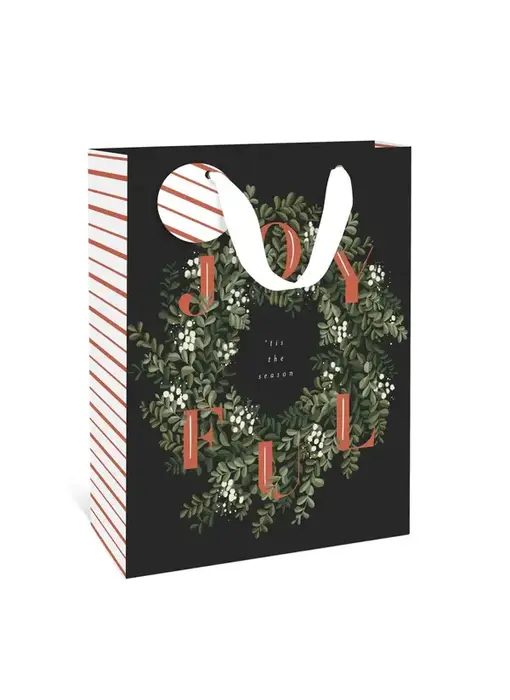 Joyful Wreath Large Holiday Gift Bag