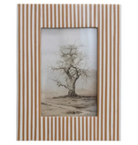 Creative Co-OP Resin Striped Photo Frame, 4"x6"