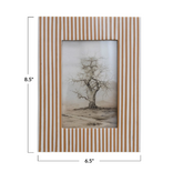 Creative Co-OP Resin Striped Photo Frame, 4"x6"