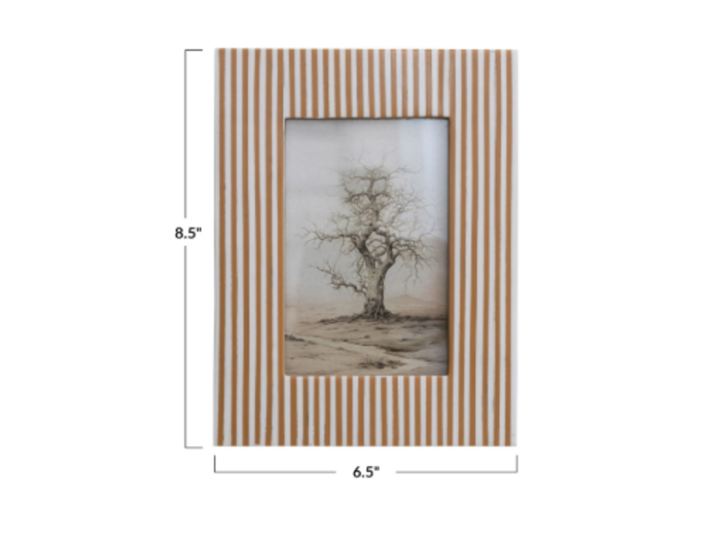 Creative Co-OP Resin Striped Photo Frame, 4"x6"