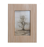 Creative Co-OP Resin Striped Photo Frame, 4"x6"
