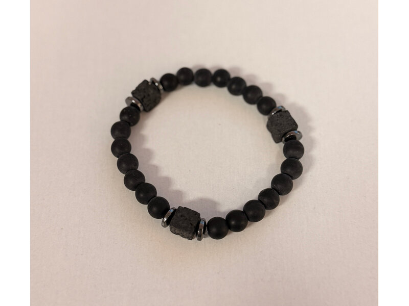 chakra jewelry Frosted Stone & Volcanic Stone Bracelet