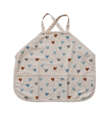 Creative Co-OP Cotton Cross Back Printed Child Apron with 3 Pockets - Hearts