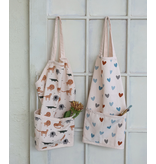 Creative Co-OP Cotton Cross Back Printed Child Apron with 3 Pockets - Hearts