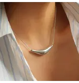 MAIQ Accessories Cendre 18K Gold Non-Tarnish Curve Sweater Necklace