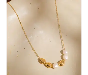 Maud 18K Gold Freshwater Pearl Beaded Necklace