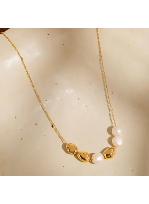 Maud 18K Gold Freshwater Pearl Beaded Necklace