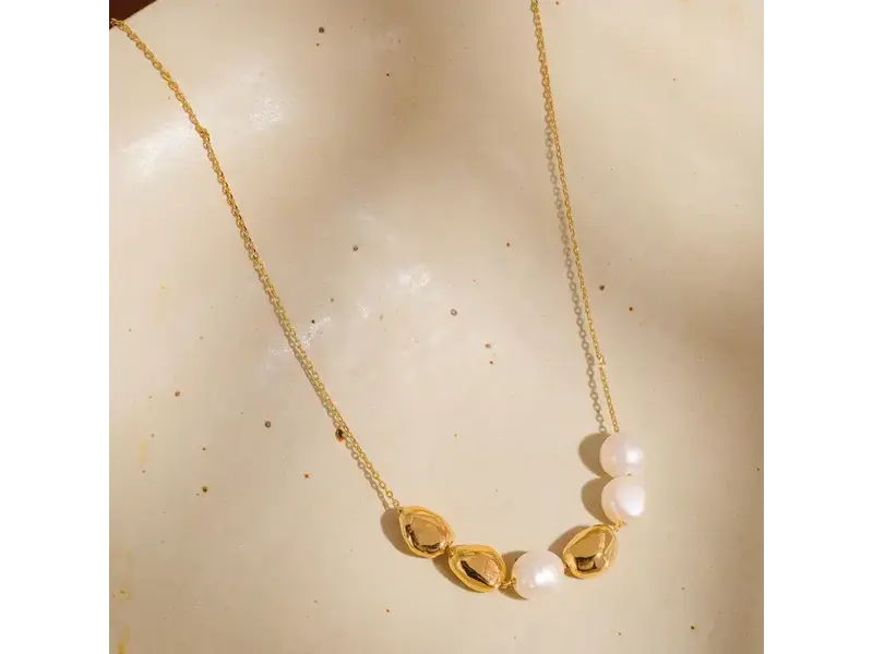 MAIQ Accessories Maud 18K Gold Freshwater Pearl Beaded Necklace